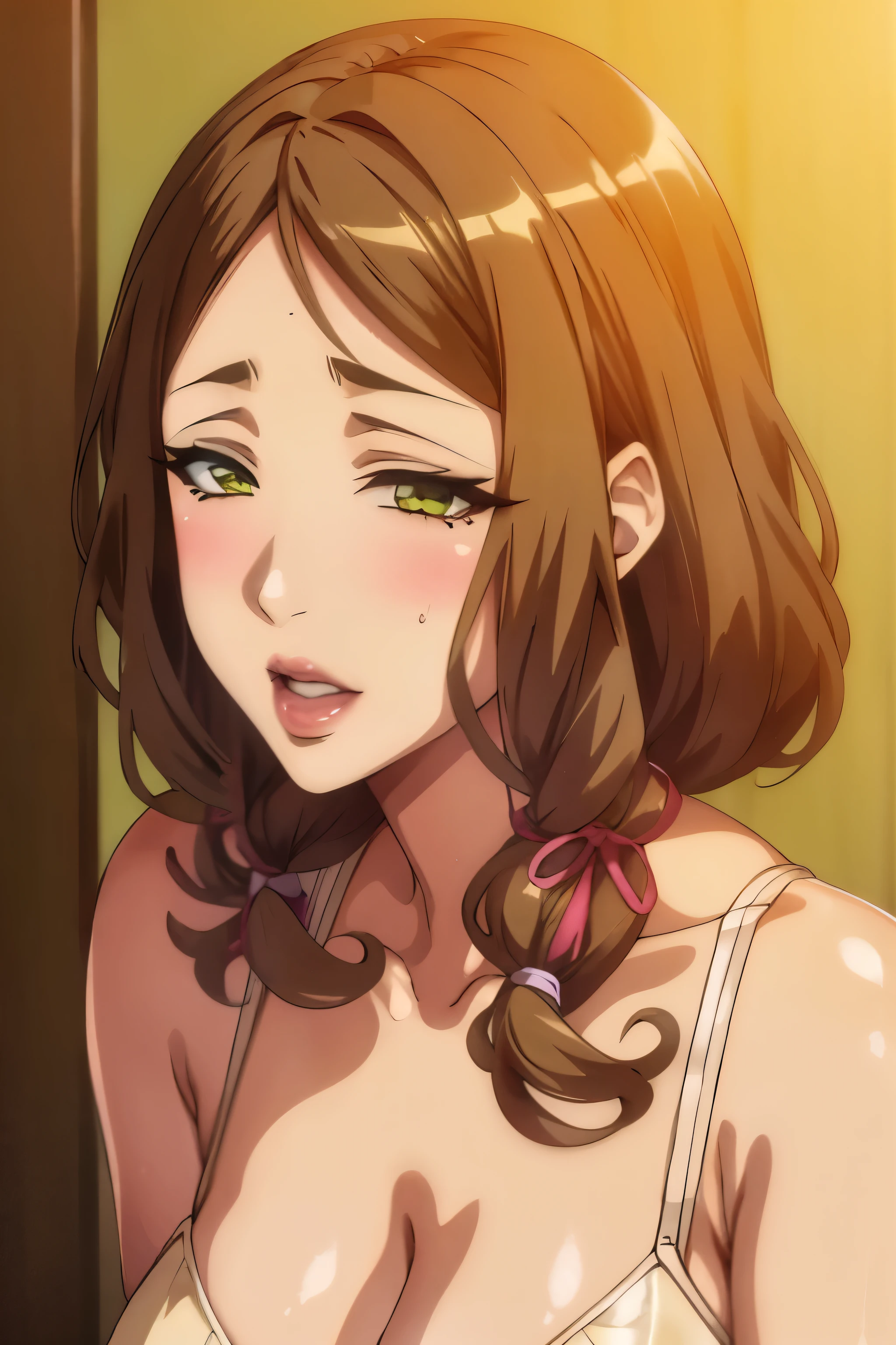 Ayaka Yoshino, Shikijo teacher, mother and daughter, naughty_rostro, full body, make-up , lipstick,