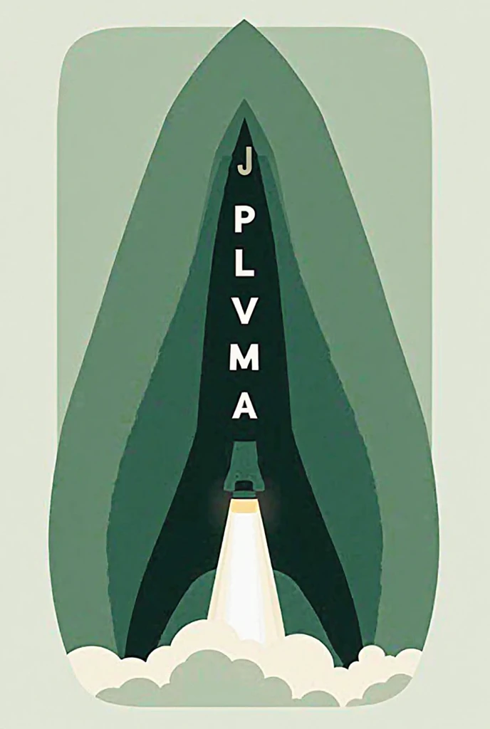 Make me a logo with the possible image of lauching pad. The launching pad you will make will have the letter plv jma as possible but in drawing or in logo style. The color should be black, dark green, green, and white, silver. Prior color.