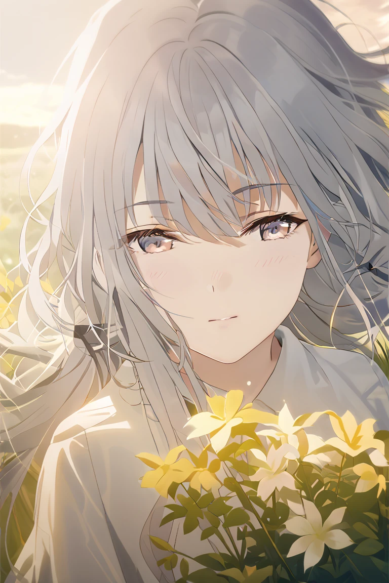 (( top quality )), ((masterpiece)), ( Details), 1girl , sexy, Gray Hair, Daydream