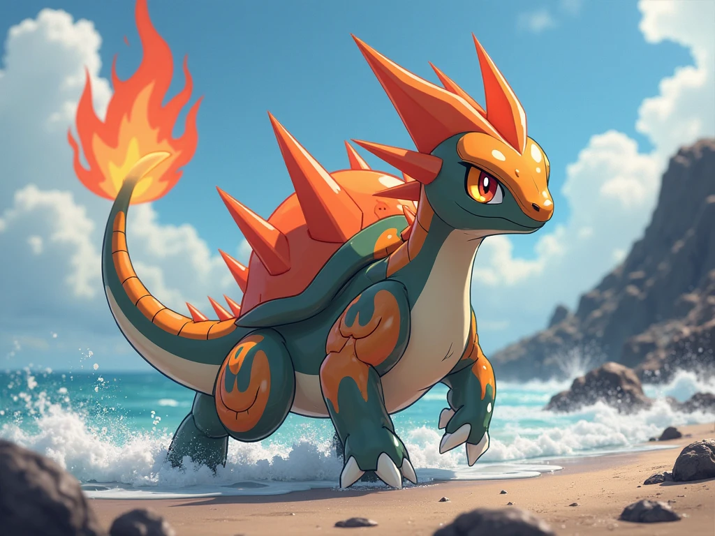 a fusion between  growleth and Lapras 