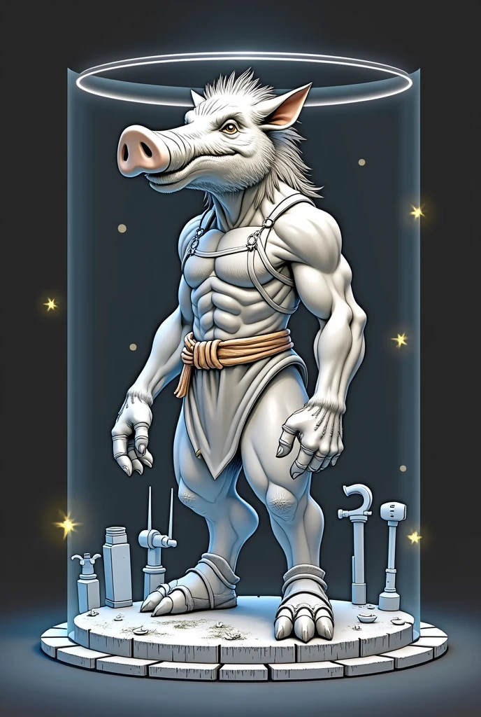 Petrified statue of a hyena football player, dungeon, full body, pants pulled down, holding shirt up, (large erect penis:1.3), (erection:1.5), (masturbation:1.3), cum, petrification, turned into sandstone, asfr, mouth open, gray tongue, (proud expression:1.1), (furrowed brows:1.4), spiky hair, statue, cracked stone, football gear, (ejaculating:1.4), (gray penis:1.4), (back arched:1.2), (wide eyes:1.4), no pupils, (wide stance:1.4), (body tensed up:1.7), (veins:1.2), (arm raised:1.5), (cock ring:1.4), (low angle:1.6), (closeup of penis:1.4), (proud pose:1.3), (leaning back:1.3), ((3/4 view:1.5)), (cum dripping down penis shaft:1.3), (penis tilted up:1.6), (stone texture on body:1.4), (cumming on face:1.4), (stepping on plinth:1.4), (Heavy shadows:1.4), (bowl of semen:1.4), (white nose:1.4), (white penis tip:1.4), (standing:1.4), (foreskin:1.4)