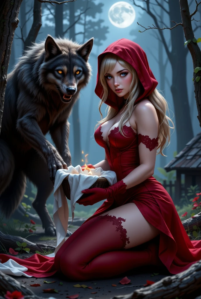 There are two women dressed in red riding on the back of a horse, thief red riding hood, Magali Villeneuve», Capuzes vermelhos, Graphic artist Magali Villeneuve, Chapeuzinho Vermelho, arte de fantasia hiperrealista, wlop e artgerm, inspirado em Magali Villeneuve, arte wlop, estilo de arte de fantasia, Artgerm e Wlop