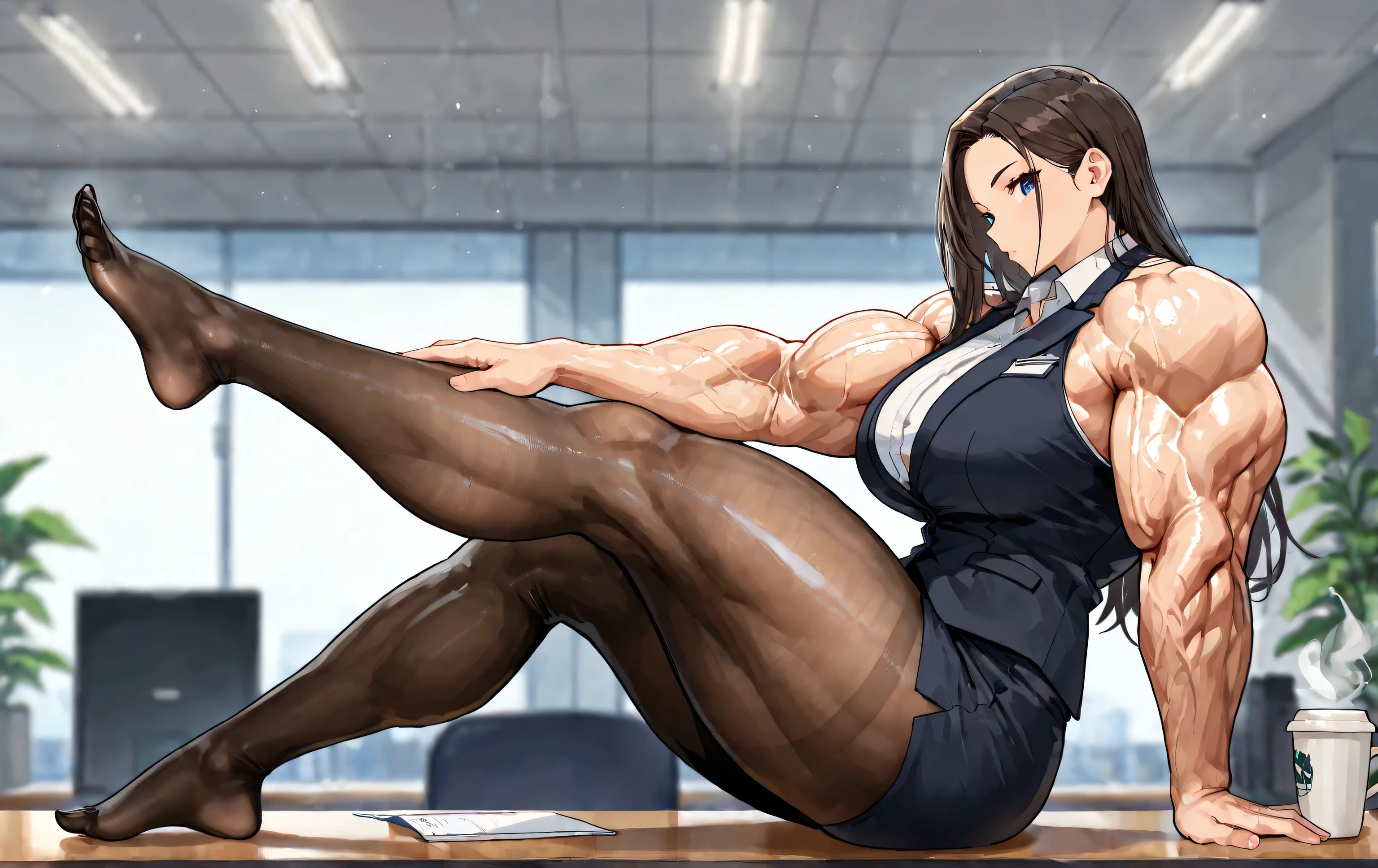 , (muscular female:1.1),school uniform jacket, skirt,leg spread ,muscular thighs
masterpiece, best quality, extremely detailed face, perfect lighting, extremely detailed CG,open mouth,pantyhose