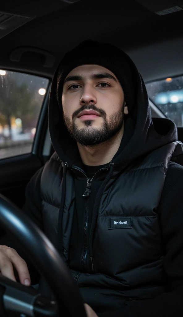 A handsome young turkish guy with muscle, dark very short hair fade and ...