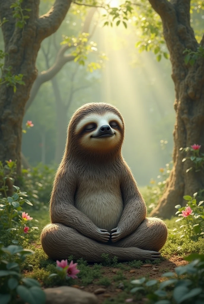 Draw a meditating sloth