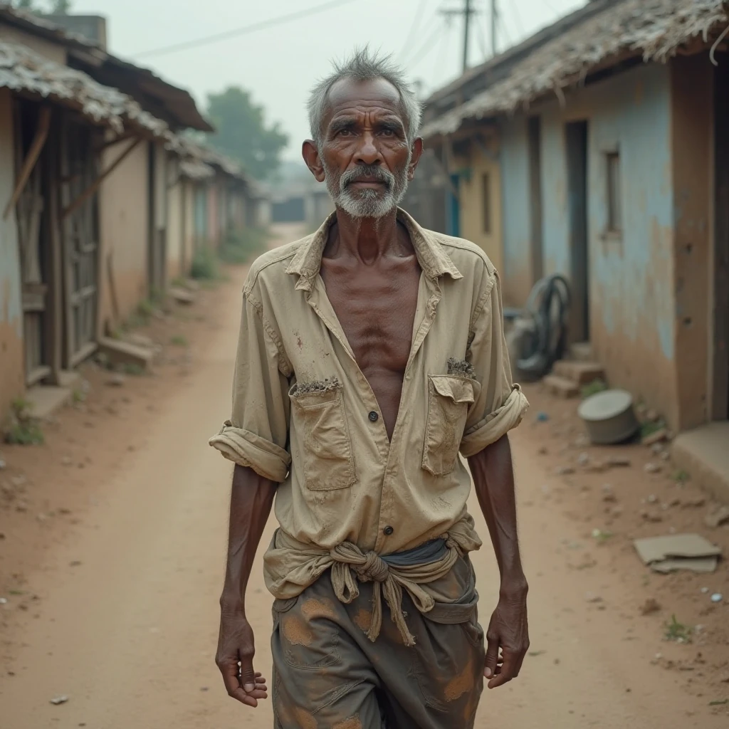 Indian village poor man