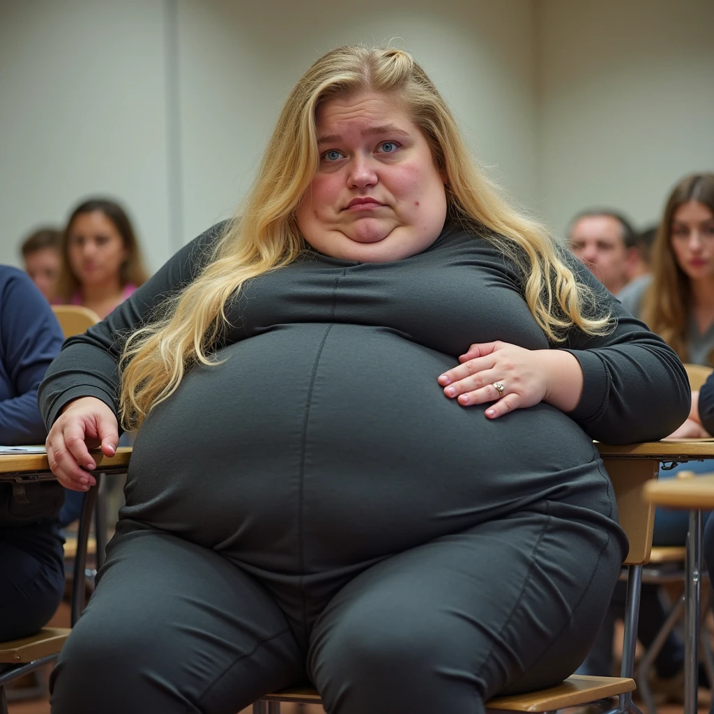 Extremely morbidly obese  female youth worker 