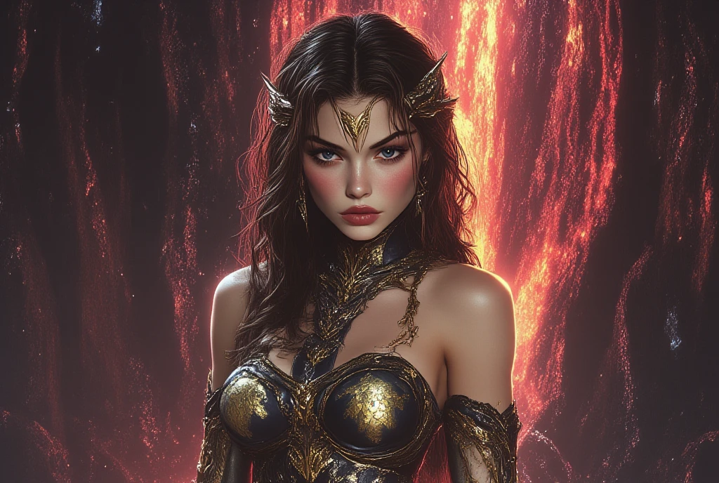 high quality、8k、Realistic、masterpiece、Very detailed、Cinema Lighting、dramatic、ether、elegant、Titania, Graceful fairy queen、I'm very proud、Amazingly beautiful、Butterfly Wings、Ideal ratio、Intricate details、Fantasy、Mysterious、loose fitting dress、Ornate headdress、Shining Aura、Calm expression、Bright colors、Chiaroscuro lighting、Lush leaf background
