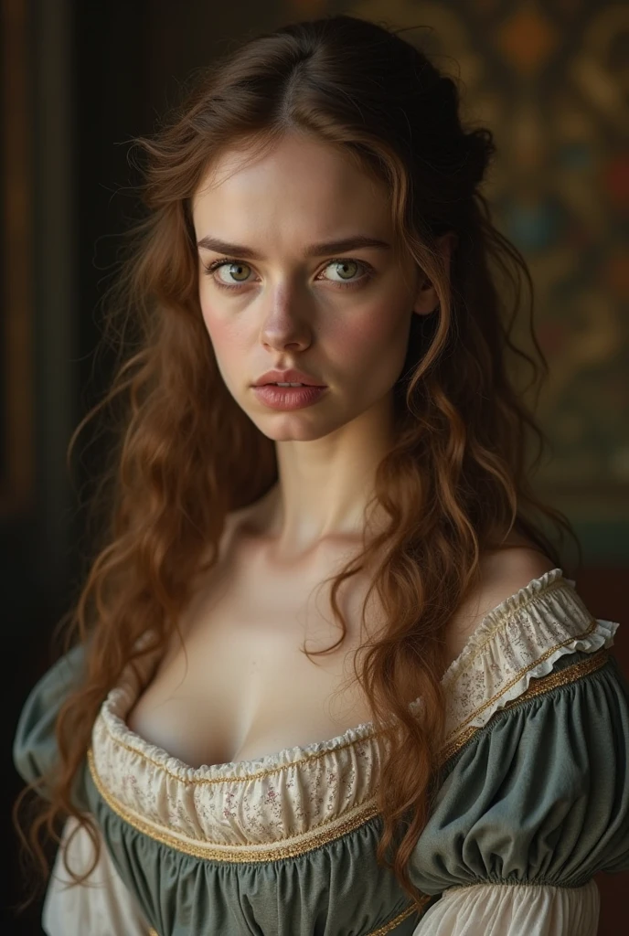 ((high resolution)), ((univers steampunk)), ((pale skin)), taches de rousseur, ((cheveux tres court)),  ((9 ans)) fillette enfantine, (( belle adolescente)),aux yeux bleus, joues rougissantes, ((red wavy hair))), souriant, ((beautiful exposed breasts)), dans une boite de nuit, ((robe de mariage))