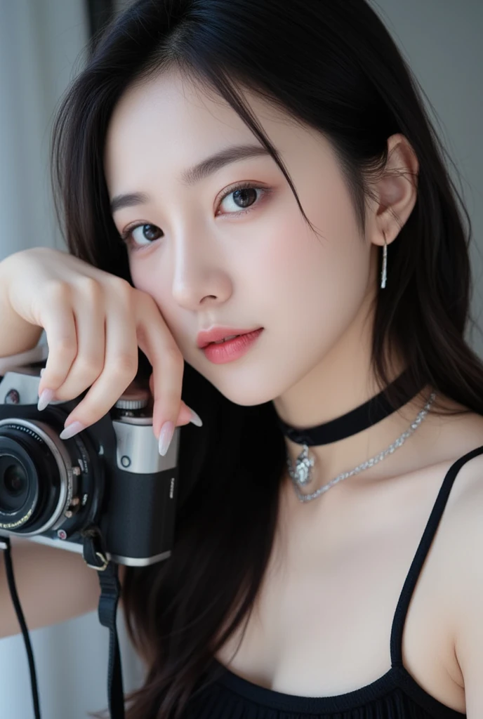 Photo cinematic, detailed facial features, no make up, realistic skin, natural features, Ulzzang girl, Phantom High-Speed Camera, shadow play, ultra realistic, detailed face --ar 16:9 --s 750 --v 5.2