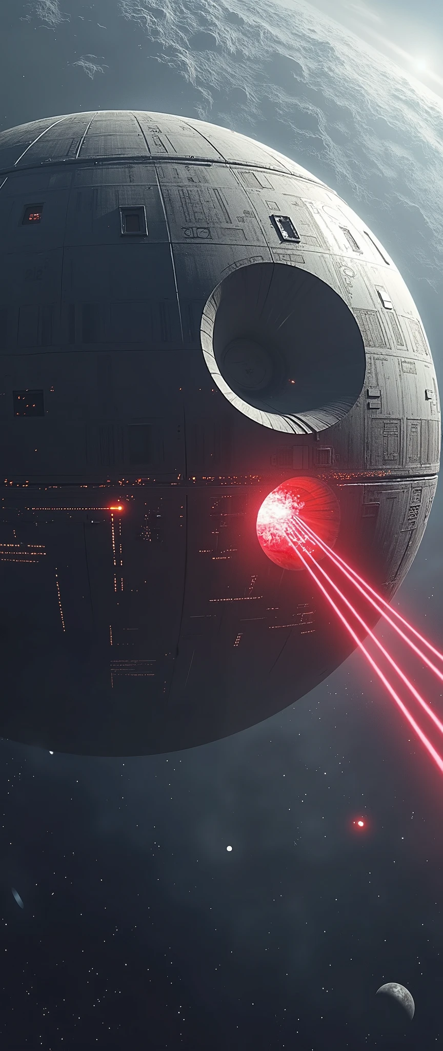 High Definition Images、Attack from the Death Star、Huge Red Beams、Views from Earth's Atmosphere、Death Star Appears Close to Earth、movie、Death Star Fires the Ultimate Weapon、huge beam、Highly Detailed Starstar Scenery、complicated、high detail、universe、River of Null、star、神秘的なstar、Literature in the Sky、universe、null、star cloud、solar system、universe戦争、超新star、深universe、