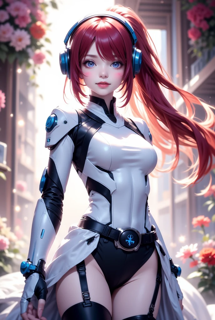 1 girl, solamente, (NSFW), Cute 18-year-old red-haired girl with two tails, ((cuerpo femenino perfecto)), (Maquillaje de cara linda), multiple (cabello color arco iris: 1.2), (Hermosos ojos azules detallados: 1.6), (Ojos fotorrealistas: 1.6), feliz, Ucraniano, (Small body), ((small hips)), white pale skin, (Micro Bikini), ((pantimedias finas: 1.6)), (("TRON LEGACY ciudad futurista" fondo de estilo)), (Noche:1.2), Foto realista.