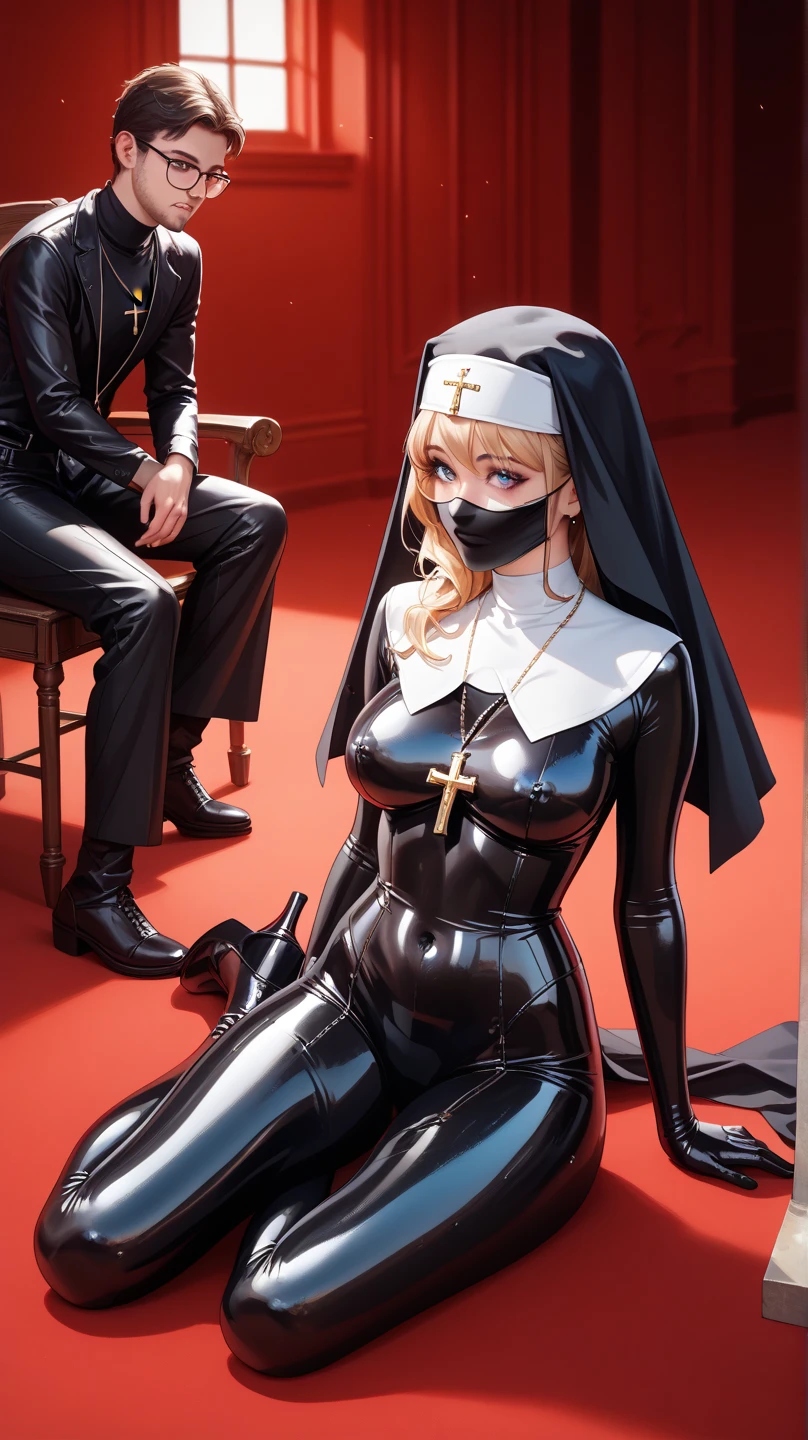 score_9,score_8_up,score_7_up,score_6_up, masterpiece, tekuult, Expressiveh, beautiful aesthetic, prostitute femboy, femboy, cum on hair, cum on torso, cum on face, cum, on shoulder, horny, excited, femboy tiny penis, lewd pose, lewd face expression, spread legs, Frieren, green eyes, powerful hair pulling, head tilted,(white hair, long hair, twintails), the hair pull displace the head, earrings, white capelet, striped shirt, long sleeves, belt, white skirt, black pantyhose, beautiful legs and thighs, viewed from behind her, white hair, white high heels on platform, long hair, flat chest, small hips, medium ass, wet, sweat, , bloom, (cosplay convention, crowd), 5 men, big muscular men, orgy, human male, oral sex with femboy, oral sex, rough anal sex, cock deep in ass, blowjob, sex in public, facial, bukkake, handjob
