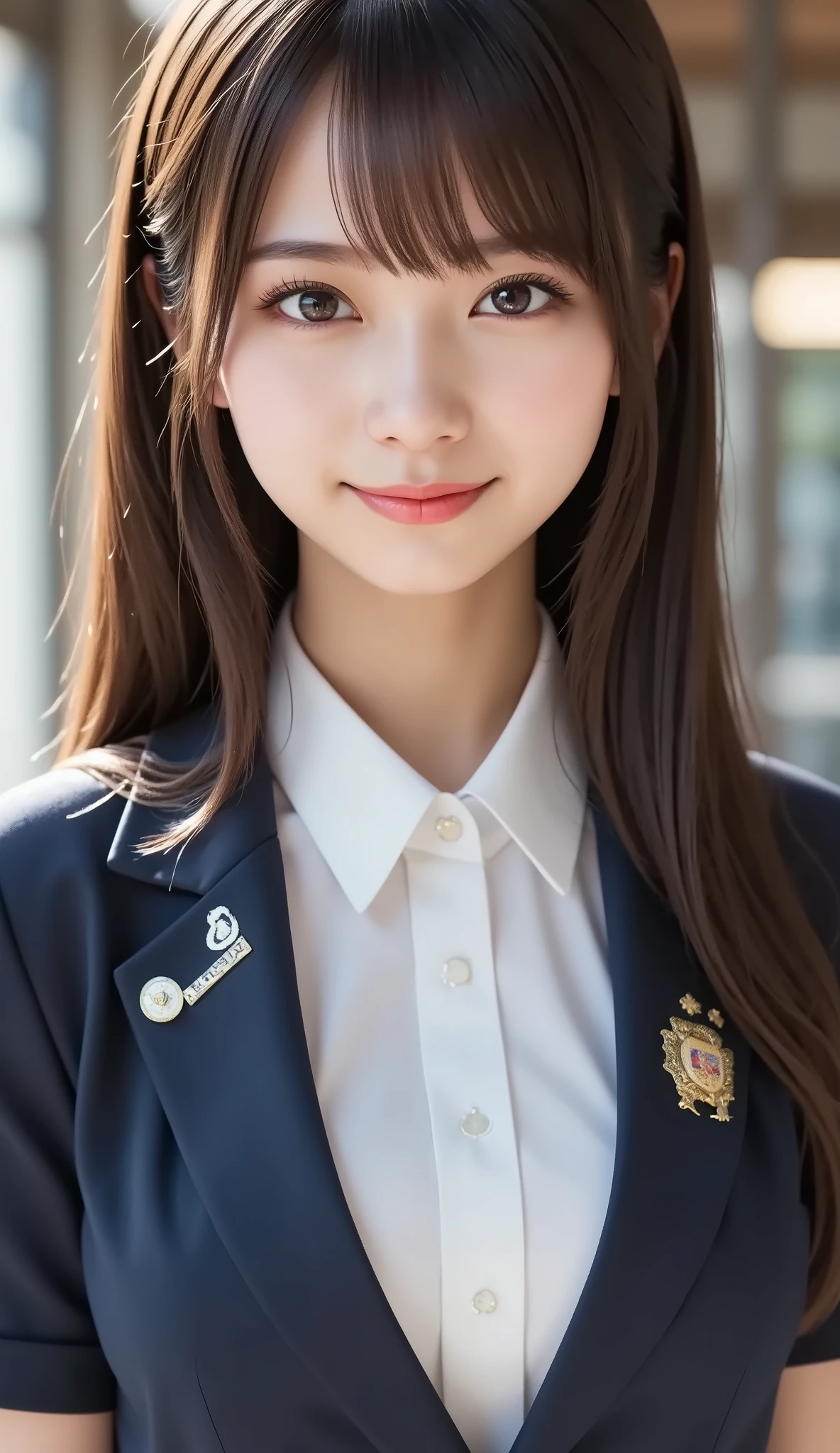 (a state where the face is accurately positioned in the center of the image: 1.5), (upper breast: 1.5), (fully reflects the entire head: 1.5), (Face clearly visible: 1.2)、 (Female police officer : 1.5), (Jail : 1.5), long hair、bangs, smile, young and cute japanese face , official art, high image quality CG Unity 8k wallpaper,Ultra high image quality , very well detailed, high image quality , film grain , lens flare glow , Best Quality ,8k, as a portrait shot ,8k, viewer , (( masterpiece)), (( Best Quality )), ( very well detailed), (( it's cute )), (( sexy)), (( very well detailedな)), ( Detail Wear Features ), ( beautiful), illustration of a woman with a penis , beautiful Japanese woman, (( ladies 1 )), (Tight Chest : 1.3)