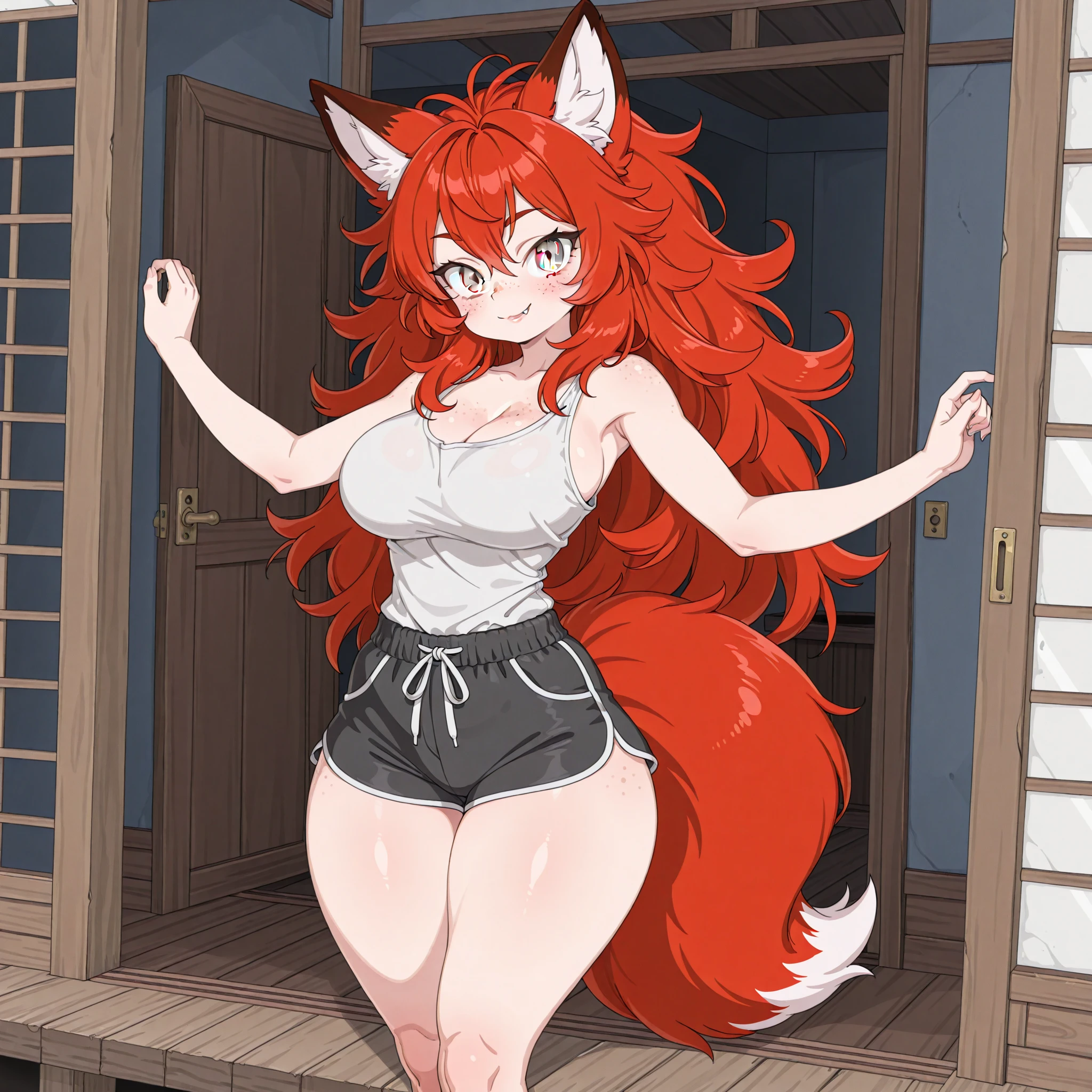 (toddler:1.5), best quality,best resolution,(fluffy anthro ??? furry :1.6), (??? :1.6),snow leopard girl, beautiful yellow eyes,red hair, long hair,wavy hair,messy hair,white fur, ??? snow leopard tail,snow leopard ears,(black leopard printed fur), small breasts, glasses, (black victoria´s secrets for ???´s), ??? lingerie model, small bell collar, bare belly, posing in the street, looking at viewer, naughty face, heart eyes, heart expression eyes, full body only, sexy pose, open mouth, open legs, advertising a store, children's lingerie store, several girls in the background