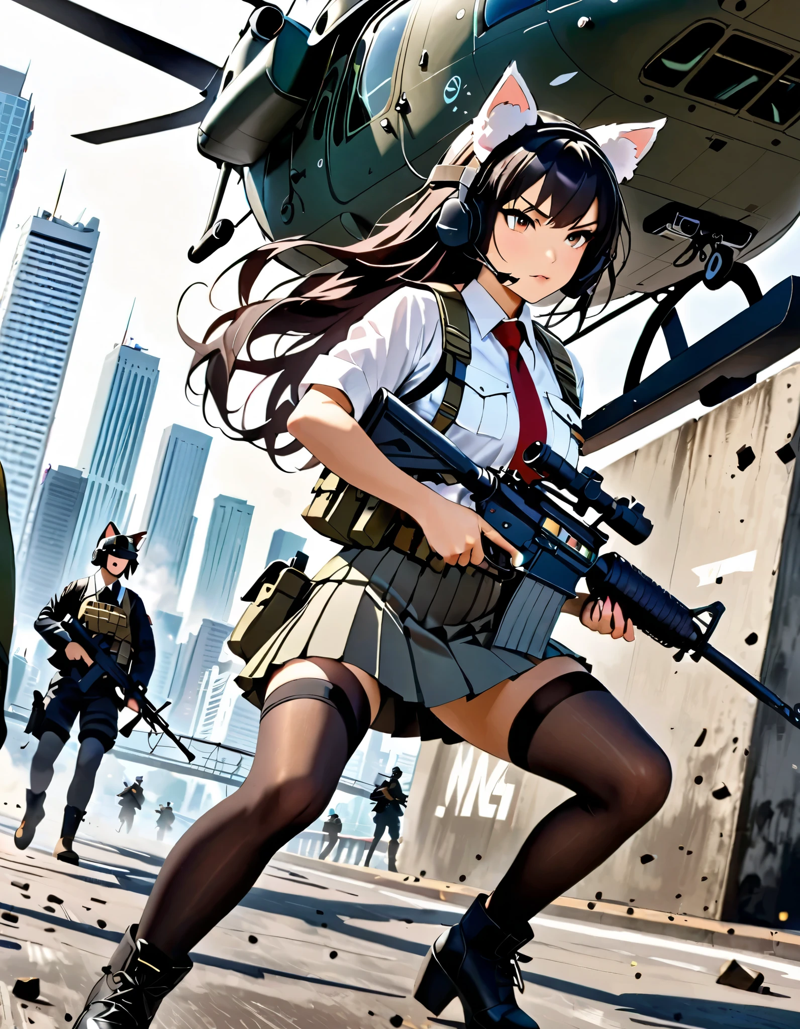 (three fingers, holding weapon)