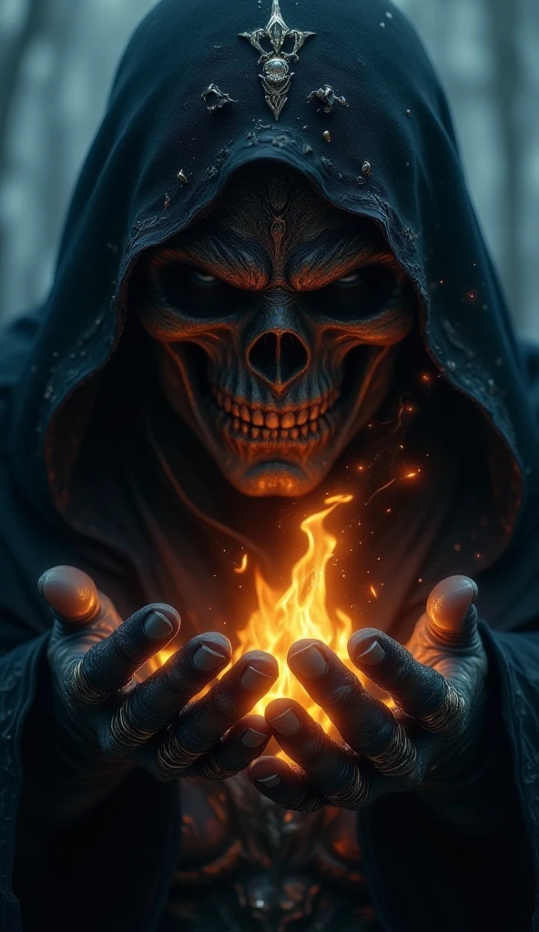 someone holding a skull in their hands with a planet in the background, digital art inspired by tomasz alen kopera, trending on cgsociety, digital art, sci-fi horror artwork, about to consume you, devouring a planet, horrific digital art, sci-fi horror art, face melting into the universe, horror surreal art, mouth of hell, hyperrealistic, highly detailed, dramatic lighting, cinematic, moody atmosphere, dark and twisted, unsettling, uncanny, nightmarish, dystopian, visceral, otherworldly, chiaroscuro, photorealistic, 8k, ultra-detailed, masterpiece