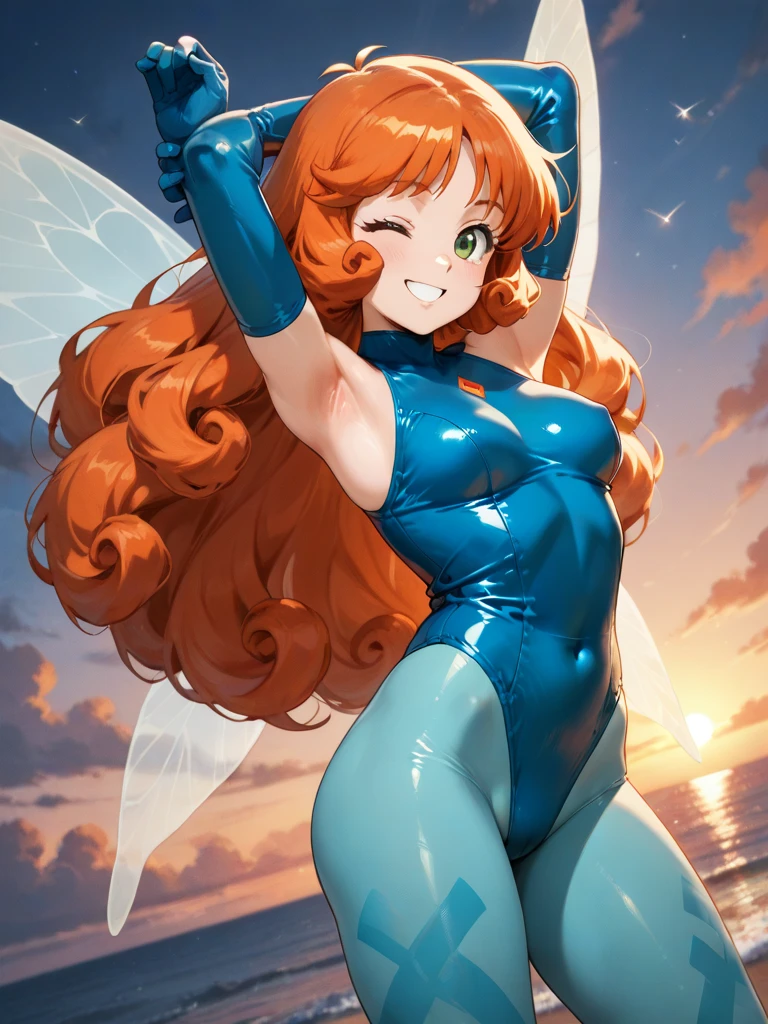 8K, High quality, married, Beautiful, Bright, Eye Highlights, Sexy, Erotic, beautiful line art, light blue skin, Blue and orange gradient ear fins, Bunny Girl, Bunny suit, Bare legs, Blue skin on the legs, Kawaling Position,