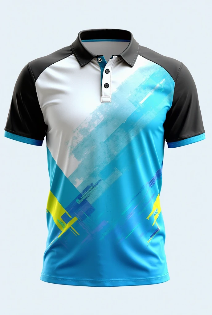 A science club polo shirt Jersey with colors blue green and white