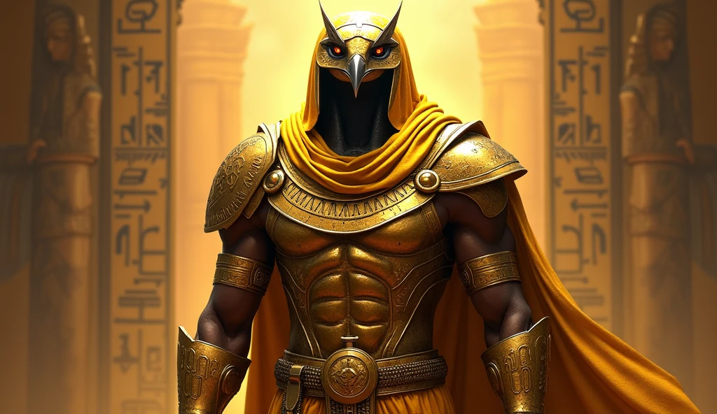 (alta qualidade), fotorrealista, (oil-painting) jewelries, (sozinho), (dinamic pose), para a direita, ((Hell's Gate)), fogo, paisagem do inferno, (o submundo), (paisagem escura), Anubis, Egyptian god with jackal head, caverna, musculoso, (segurando escamas douradas), dinamic pose, cinemactic, dramatic camera angle, armadura dourada: 0,25, capa preta e dourada, (boa anatomia), (good proportions), Concedido, obra-prima, Centrado, um homem com espada de fogo, cor vermelho e Azul