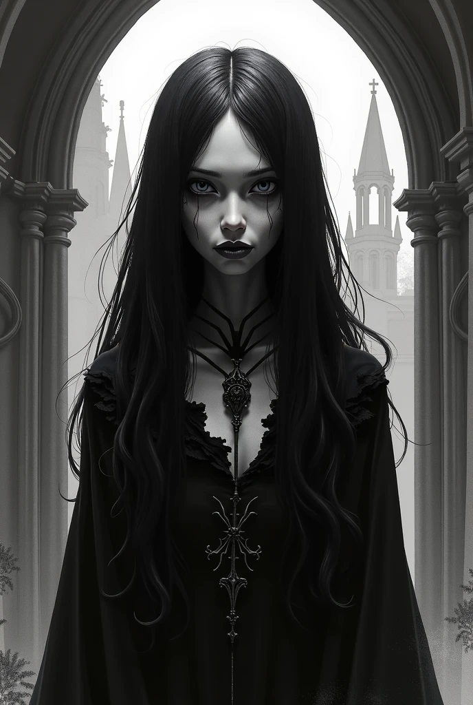 Beleza Macabra, a portrait of beauty in the macabre that combines elements of darkness and beauty, uma-bela-e-fofa-magra-21yo-feminina, ultra-detalhada-cinzelada-rosto, escuro-detalhe-olhos, lighting and composition create a hauntingly beautiful image, (best-qualidade, obra-prima, foto-realista)1.2