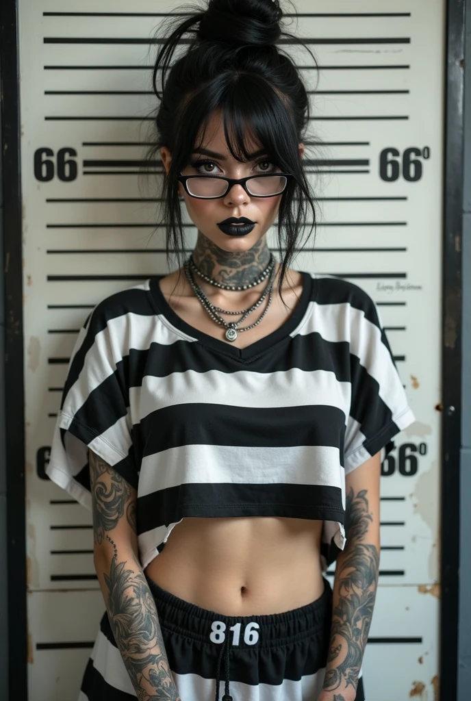 ((Mejor calidad)), ((Obra maestra)), (detallado),frontal portrait, cara perfecta, SEXY:2, purple hair, beautiful angry late teen latin urban punk girl with tattoos taking a selfie, ((dressed only with a very oversized sexy man tee shirt and tiny stilished punk garments)), choker, spike bracelet, (punk jewelry)