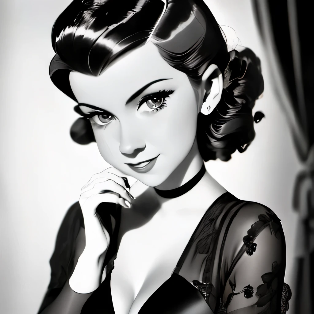 a black and white photo of a woman in a dress, a portrait by George Hurrell, flickr, art nouveau, old hollywood, portrait of paulette goddard, susan hayward, 1940s, 1 9 4 0 s, circa 1940s, gorgeous beautiful, elizabeth taylor, like rolf armstrong style, 1930s