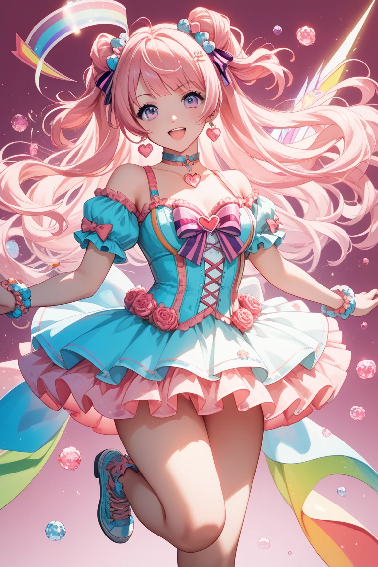 (masterpiece:1.2), best quality, highres, original, (extremely detailed:1.2), ultra-detailed, wallpaper, perfect lighting,(extremely detailed CG:1.2), 8k, 1girl, solo, sweetlolita, (pink dress, Lolita Fashion:1.24), shiny fabric, from behind, back-angle, (low-angle, from below:1.17), (pantyshot, detailed lightblue panties:1.34)