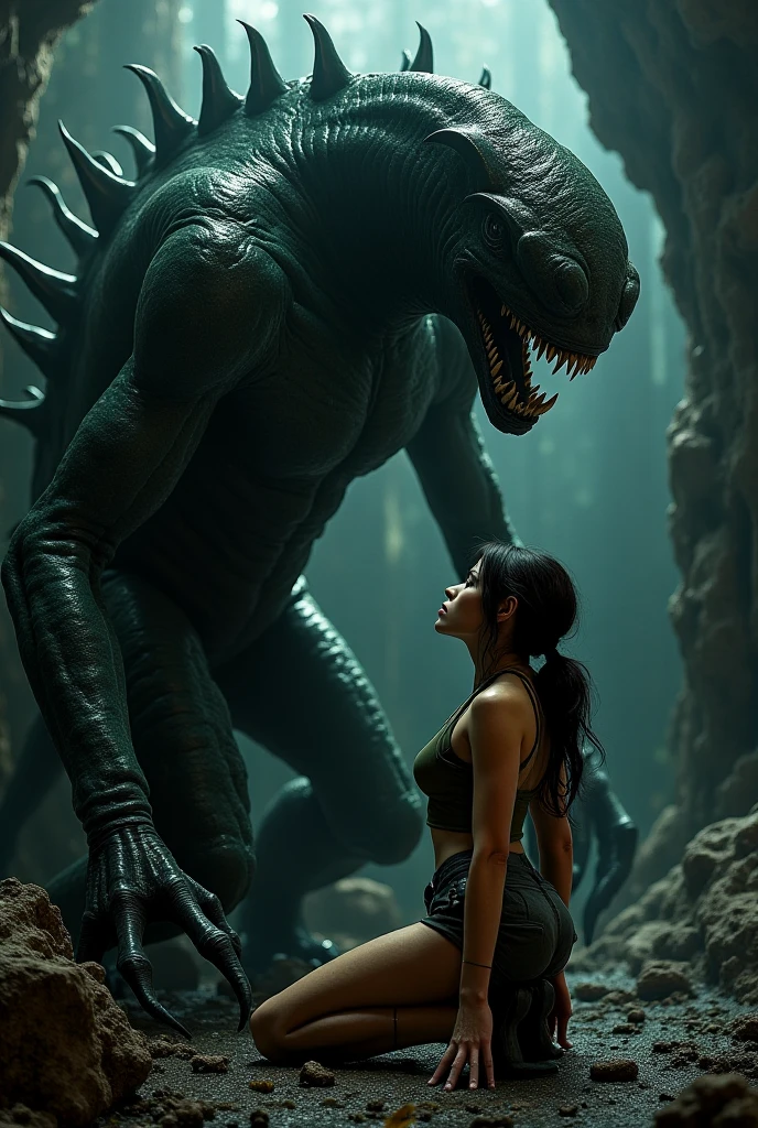 Hot girl with monster man