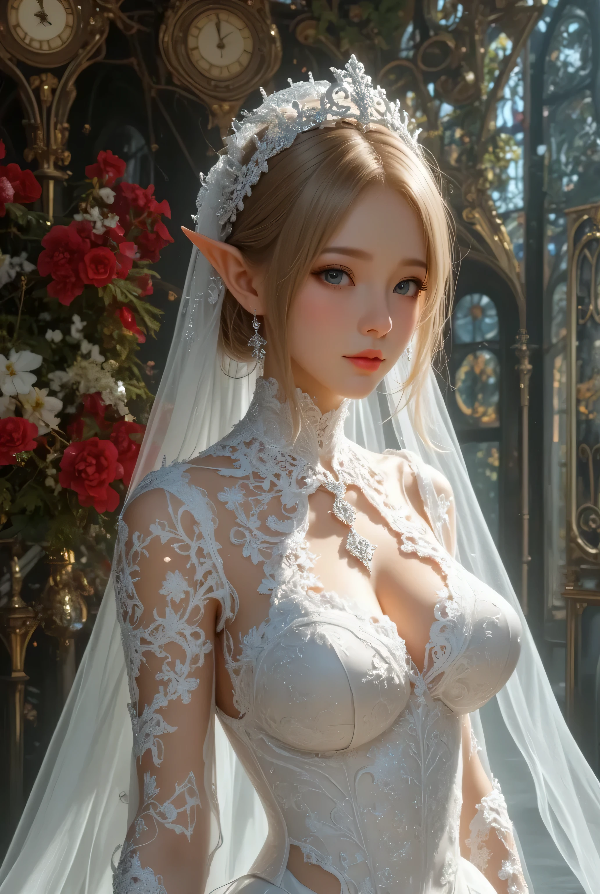 bridal veil,white lacebridal lingerie,cleavage,cleavage cutout,bare shoulders,bare arms,white lace panties,hort see-through skirt| <lora:ÐÐ´ÐµÐ¶Ð´Ð° ÑÐ²Ð°Ð´ÐµÐ±Ð½Ð¾Ðµ Ð±ÐµÐ»ÑÐµ(bridal veil,white lacebridal lingerie,cleavage,cleavage cutout,bare shoulders,bare arms,white lace panties,hort see-through skirt):0.9>, <lora:Ð¤ÑÐ¸ÑÐµÐ½ Ð¿ÑÐ¾Ð²Ð¾Ð¶Ð°ÑÑÐ°Ñ Ð² Ð¿Ð¾ÑÐ»ÐµÐ´Ð½Ð¸Ð¹ Ð¿ÑÑÑ(aafrie,long hair, white hair,twintails, pointy ears,earrings, thick eyebrows,(ÑÐ¼ Ð¾Ð´ÐµÐ¶Ð´Ñ):0.8>,aafrie, long hair, (white hair), 2twintails, pointy ears, earrings, thick eyebrows,green eyes, small breasts, flat, 1girl in full growth, best quality, masterpiece, ultra-detailed, high quality, perfect nose, highly detailed skin, warm skin tone, defiance512, RAW photo, best quality, high resolution, (masterpiece), dreamlike, dreamy, modelshoot style, analog style, tonemapping, photorealistic, professional photography, sharp focus, HDR, 8K resolution, intricate detail, sophisticated detail, hyper detailed, (depth of field), highlight and shadow, volumetric lighting, cinematic bloom, professional light, looking at viewer, blotchy,