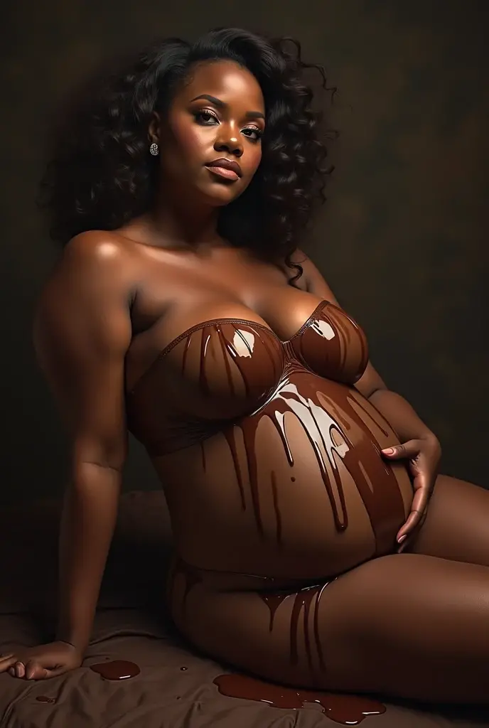 African woman, fully naked, struggling, in labor laying in bed, spreaded legs, clenched teeth, pain, suffering, shocked, wide open eyes, ebony skin, broad figure, obese, bbw, overweight, potbellied, very Big pregnant belly, strongfat, bbw, huge saggy breasts, high contrast lightings