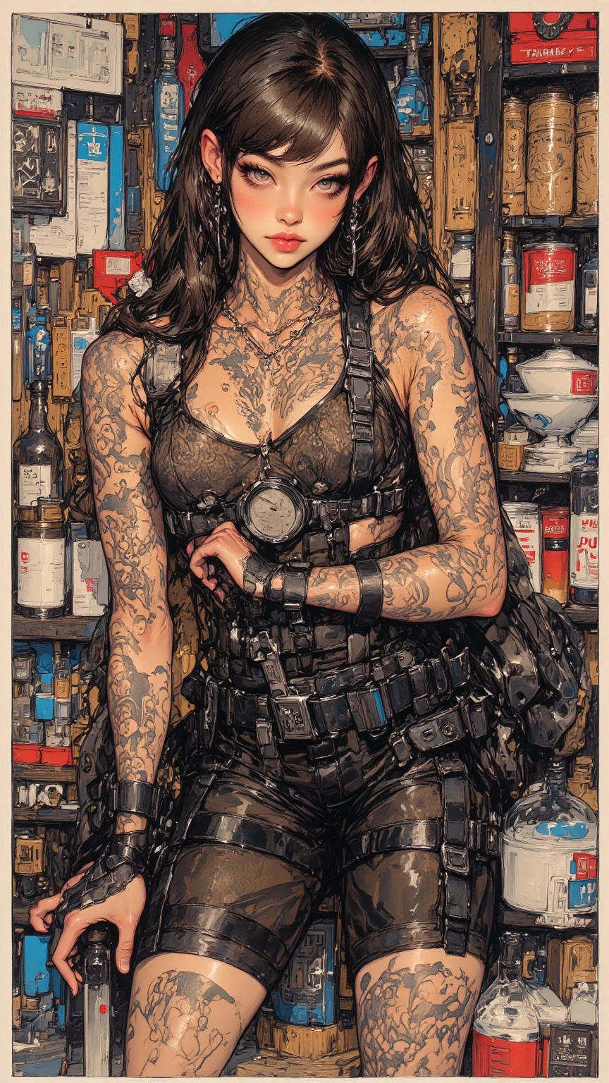 JackME, solo, tattoo, 1girl, full-body tattoo, bald
<lora:epi_noiseoffset2:1>, <lora:JackME:0.7>