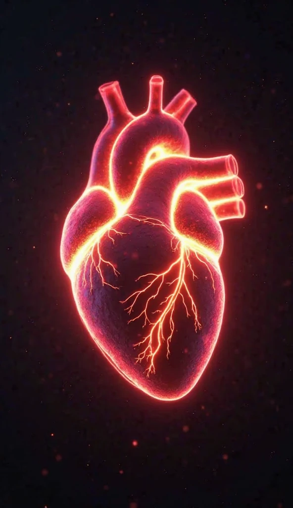 Red illuminated 3d heart
