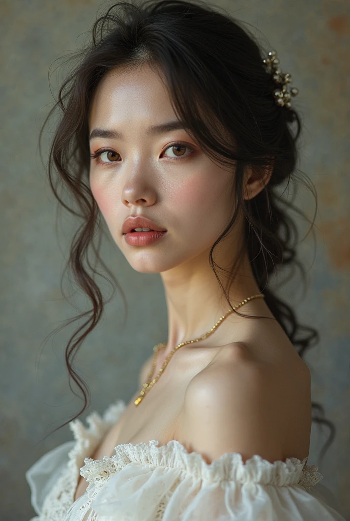 ((Ultra-realistic photos, ultra-high quality, 8k)),
thai concubine, thai woman,actor, beautiful, charming, portrait, white dress, head ornaments,