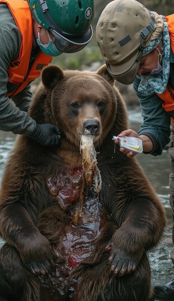 (((duo))), ((((((human on feral bear, outside, large insertion, pov, Cowgirl position, excessive cum)))))), (((((forest, hyper penis, screaming, closed eyes, excessive cum, bear looking down, huge belly inflation, hands on belly, holding belly, vomiting cum))))), masterpiece, high details, high quality, best quality, highres, HD