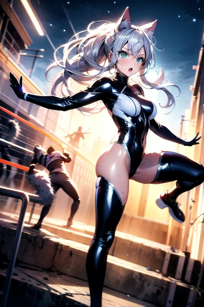 (Red ribbon on hairband: 1.2), (1 girl: 1.3), Solo, __body parts__, official art, unified 8k wallpaper, super detailed, beautiful and aesthetic, beautiful, masterpiece, top quality, raw , masterpiece, ultra-definition photography, highest quality, ultra-high resolution, photorealism, sunlight, full body portrait, amazing beauty, dynamic pose, delicate face, lively eyes, (front view), she is Spider-Man Wearing a suit, red and black color scheme, spiders, highly detailed abandoned warehouse background, detailed faces, detailed, complex and busy backgrounds, messy and gorgeous milky white color, highly detailed skin, realistic skin details, 8k UHD, DSLR, high quality, futuristic dystopian huge metropolis seen from below,