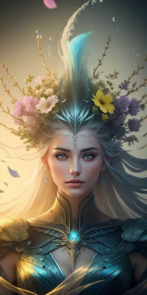 Capa de desenho, uma princesa guerreira de lavanda, expression serious, intensidade de close-up, master part, best quality, ultra-detalhado, Beautiful cinematic lighting, detalhes intrincados, Olhando para o Viewer, Profundidade de campo-AR 2:3-s 200