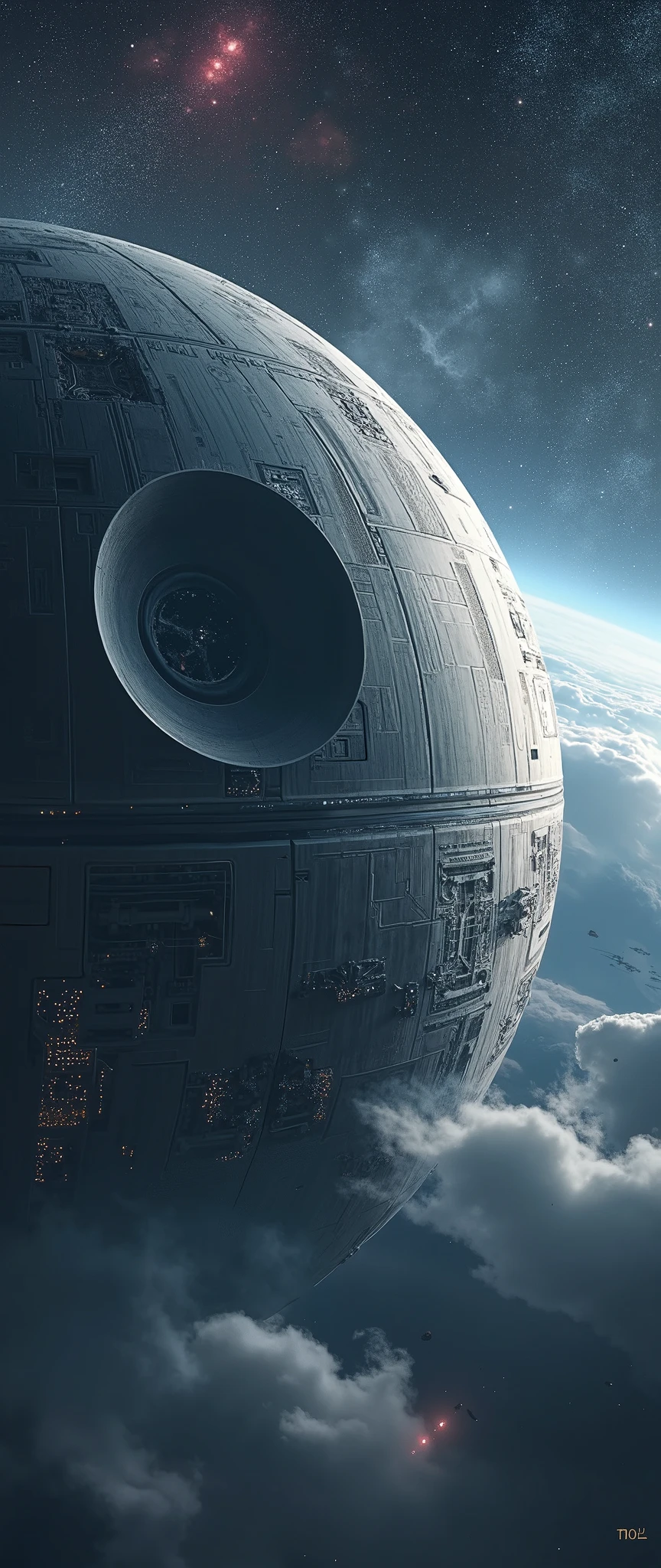 High Definition Images、Best High Definition CG Unity 8K Wallpaper、Views from Earth's Atmosphere、Death Star Appears Close to Earth、movie、Death Star Launches the Ultimate Weapon、Huge Beams、非常に詳細なstarstarの風景、complicated、high detail、universe、nullの川、star、Mysterious Star、Sky Literature、universe、null、star雲、solar system、universe戦争、超新star、深universe、