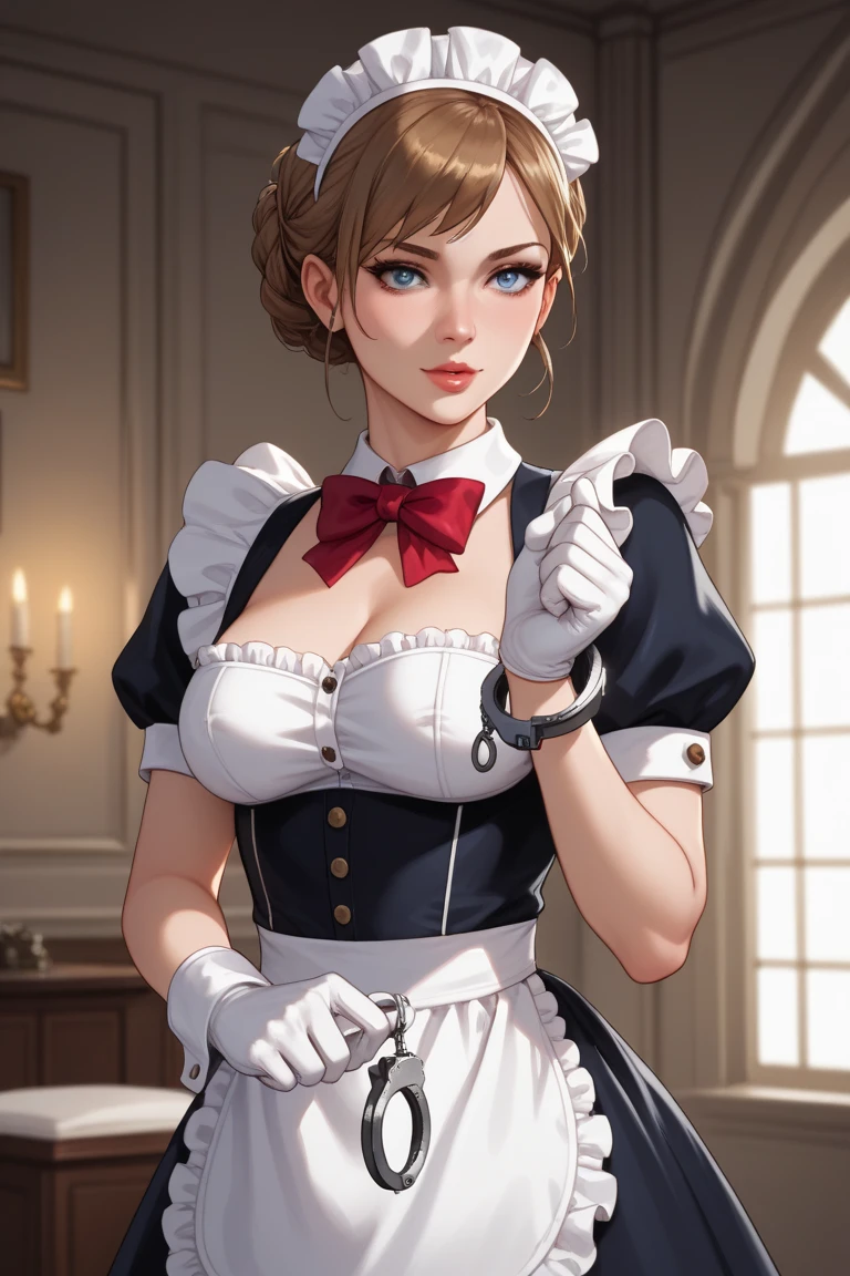 (Highest quality、16K、masterpiece、Ultra-high resolution、Victorian era、Photorealistic:1.2)、Maid Girl、solo、One person、Beautiful and detailed、２０２０Perfectly detailed illustrations created by a master anime illustrator of the 20th century、Tsundere、Heroine&#39;s Attributes、Artistic shading、Perfect Face、Detailed portrait、
