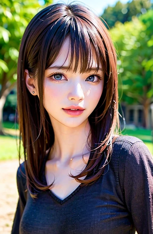 best quality, masterpiece, (realistic:1.2), 1 girl, brown hair, brown eyes,Front, detailed face, beautiful eyes