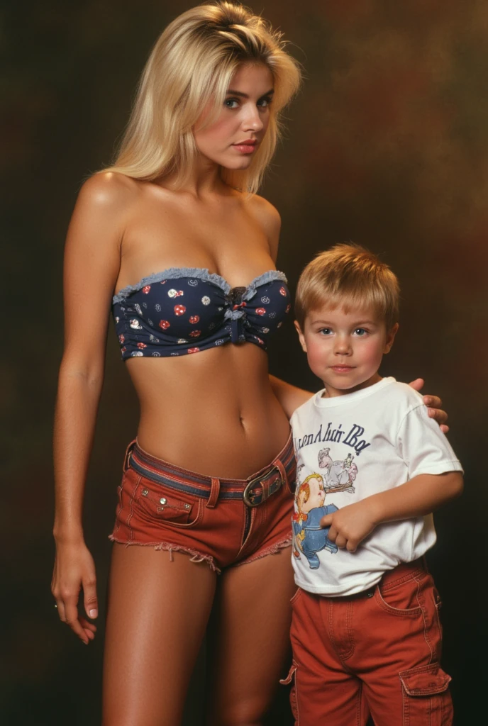 sexy American MODEL  actress PAMELA ANDERSON  with young small SON , mom seducing 9 YEARS OLD SON  in kitchen, sexy mom hUGGING with younger boy, PERFECT FACE, BIG BREAST, SON GRABBING TITS