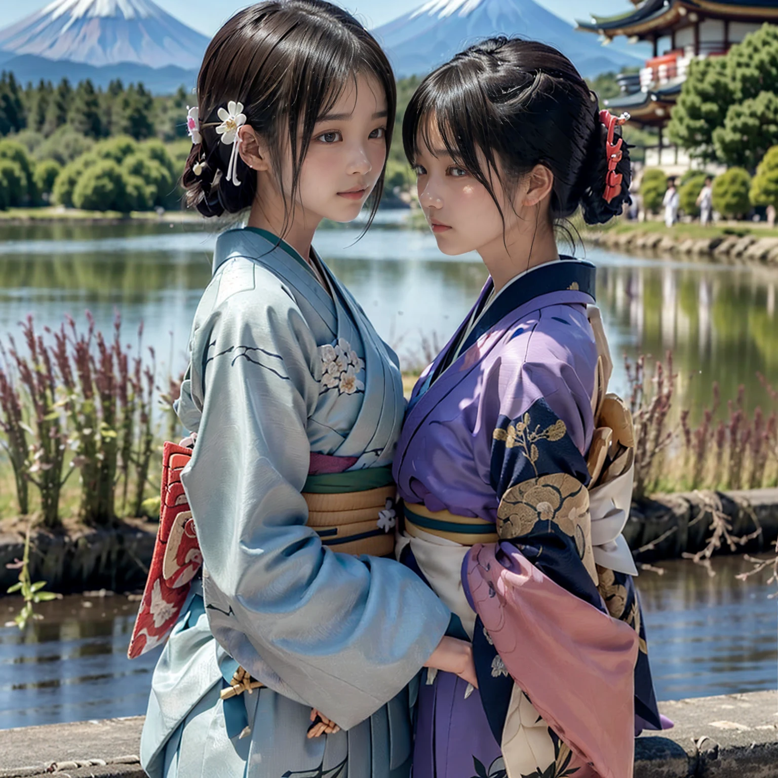 Japanese women、kimono、Machu Picchu、masterpiece、photo realistci:1.5,best quality:1.5,