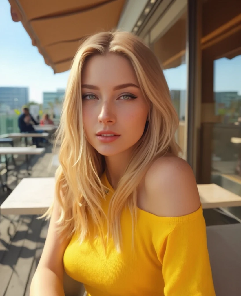 ((best quality)), ((masterpiece)), (detailed), 1 Yellow-haired girl,American professional women,Full face photo