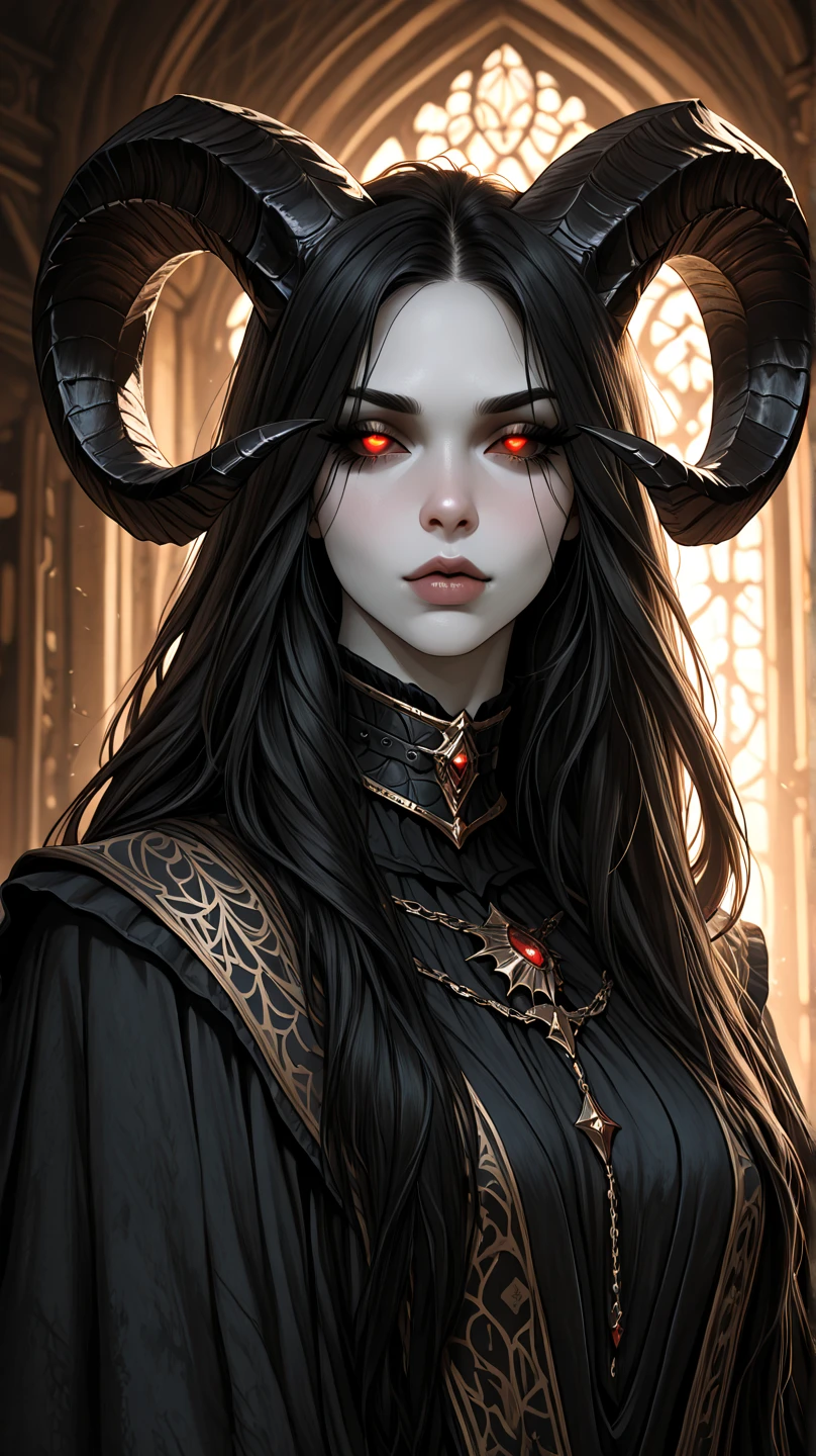 Close-up of a woman with horns and a demon face, diablo 4 lilith, Peter Mohrbacher. illusory engine, portrait of a female demon, diablo 4 queen, Artstation contest winner, portrait of demon girl, Detailed digital 2D fantasy art, wojtek fus, Diablo digital concept art, dark fantasy style art, style of peter mohrbacher