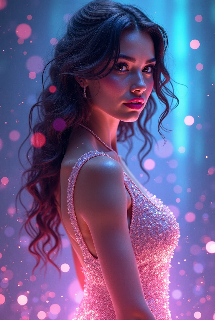photorealistic (dynamic pose)++, dancing+++ portrait of (stunningly attractive)++ a woman at a music festival, (perfect feminine face)+, (long colorful wavy hair)+, (glitter freckles)+, glitter, wearing a dress, intricate, 8k, highly detailed, volumetric lighting, digital painting, intense, sharp focus, (slightly underexposed)++
