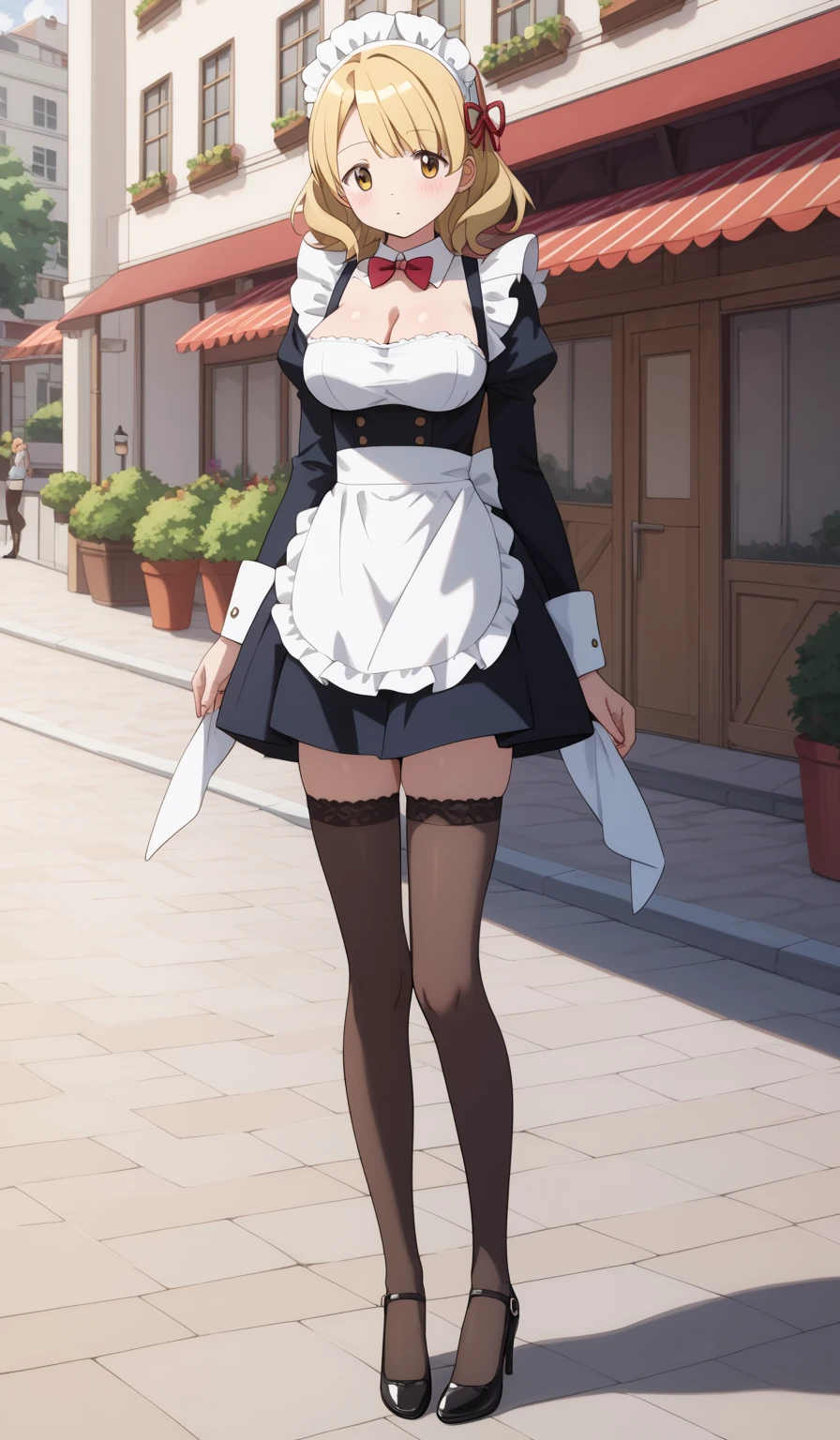 1 girl, very big breasts, very sexy body, 1 girl in, a smile, looks at the viewer, black shirt, super short white school miniskirt, full body, giant breasts, cleavage, giant breasts, heels, background in the mountains 1 girl , with big breasts. long legs QUEEN huge tits, (cleavage), high legs, (standing), sexy and muscular body. short skirt.4k hd