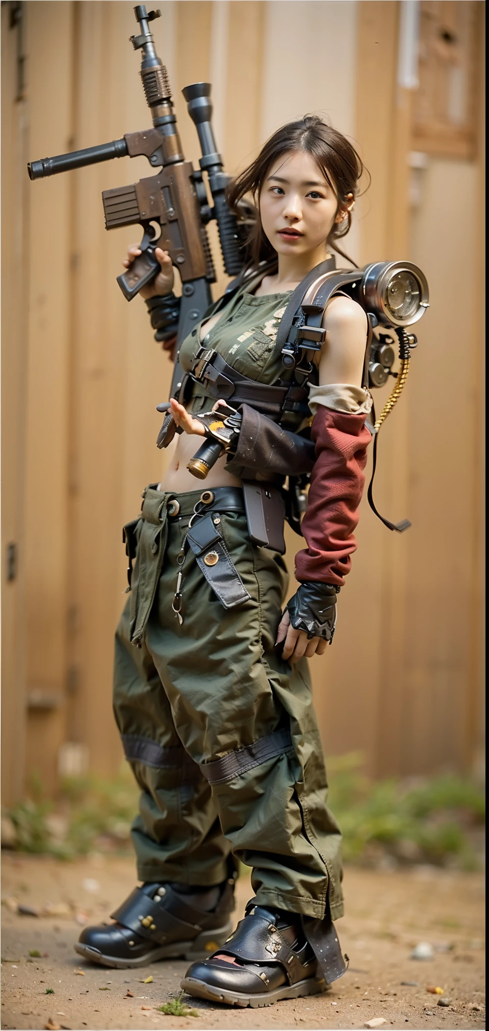 (Completely live action:1.37), (ultimate realistic textures:1.37), (masterpiece, best quality:1.2), (8k uhd, 16k, 32k, ultra high res), ultimate realistic skin, ultimate realistic photo, superrealism, (photorealistic:1.37), (RAW photo), extremely realistic, (ultimate realistic all details), (ultimate realistic all textures), ultimate realistic lighting, ultimate realistic shadow, (japanese girl:1.5), ((young face)), smiling, happy, ultimate realistic face, ultimate realistic skin, ultimate realistic eyes, ultimate realistic background, ultimate realistic detail up, kkw-ph1, ((ultimate intricate details, heavily armed super grotesque squid-like bio suit, A machine is implanted in the living body, inverted jointed leg, vivid textures, ultimate realistic beautiful female face, bio-mechanical,))