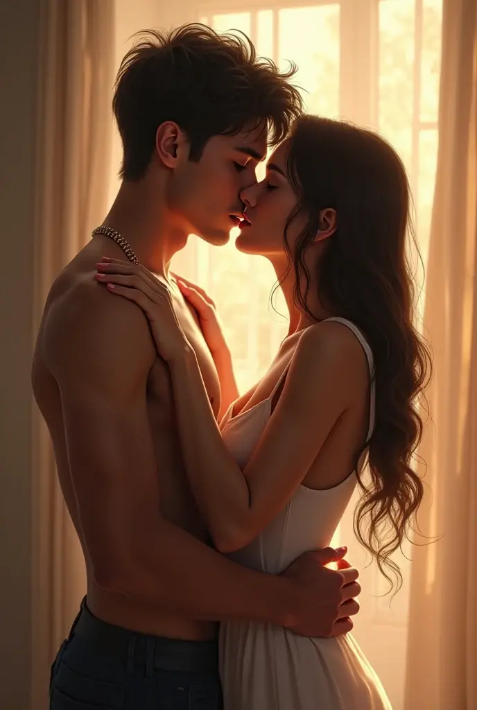 Creat a big boobs girl with a cute boy