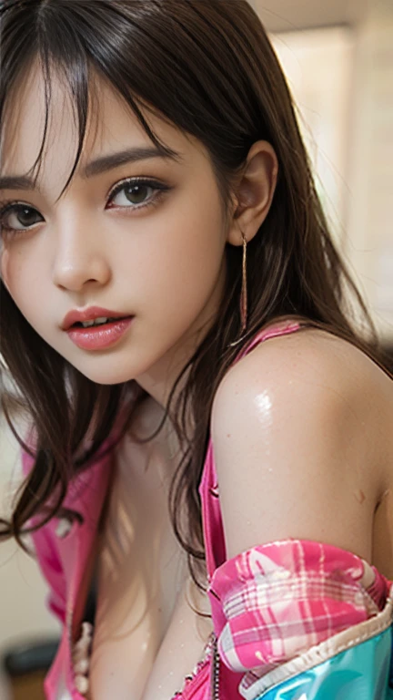 NSFW, 8k, High-level, absurd, masterpiece, best quality, primitive, very detailed CG, very detailed wallpaper, perfect lighting, Extremely detailed (((The personifying " Roronoa Zoro " as a Little Girl))), MysticSight, Tyndall effect, Tyndall scattering, Studio gray background with (many Dazzling RainbowColor particles BokeH:1.28), (RoundlyButts, ThighGap), (Exposed:0.4), (Assfocus with looking ahead), BREAK (NOGIZAKA face variations) Extremely Detailed very KAWAII face variations, perfect anatomy, Childish, captivating gaze, elaborate detailed Eyes with (sparkling highlights:1.28), long eyelashes、Glossy RED Lips with beautiful details, Coquettish tongue, Rosy cheeks, Radiant PearlSkin with clear transparency . { (Dynamic LifeLike expressions:1.4) | :d) }, (large eyes:-1) .