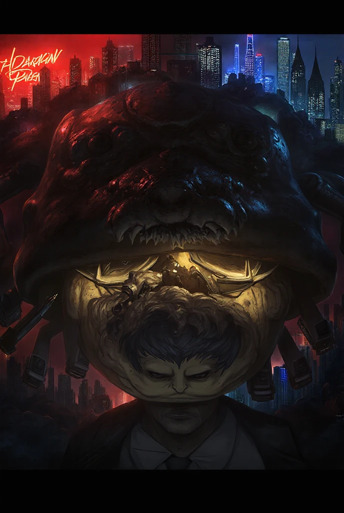 1 able-bodied adult male,Wearing a mask with holes cut out of a black shirt, only blue eyes are visible,Some octopus tentacles sticking out from under the mask